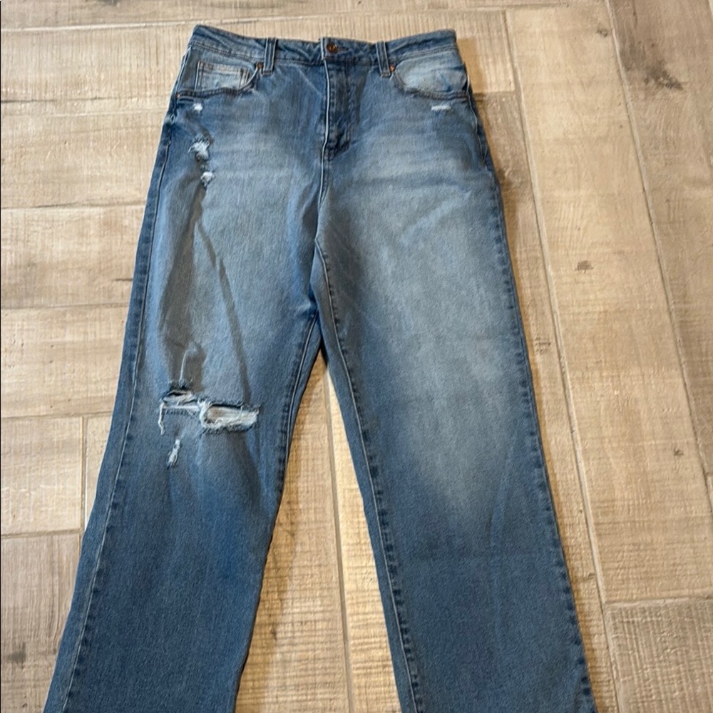 Distressed Blue Jeans